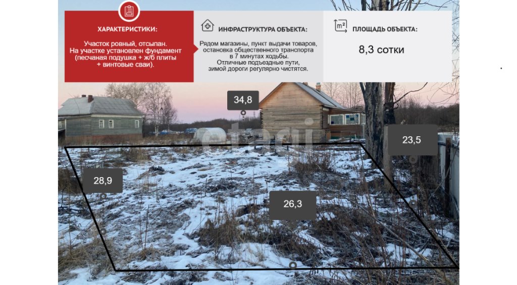 Продам земельный участок, 8.3 соток