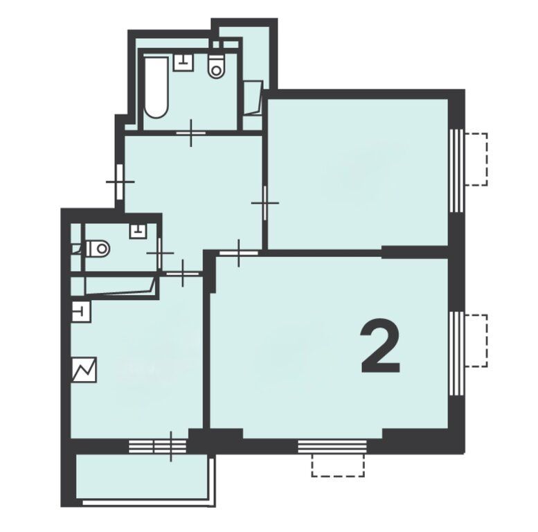 2-комн., 62 м², 3/16 этаж