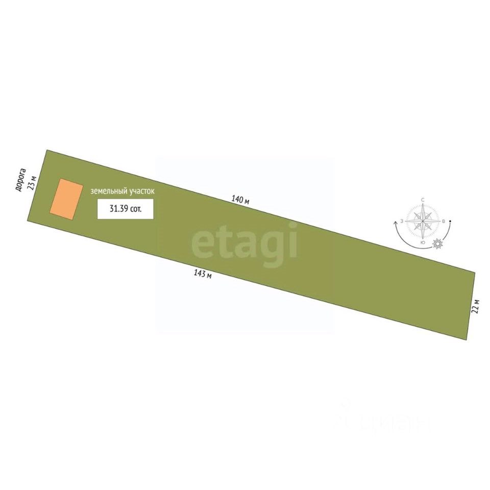 1-этажный дом, 27.4 м², 31 сотка