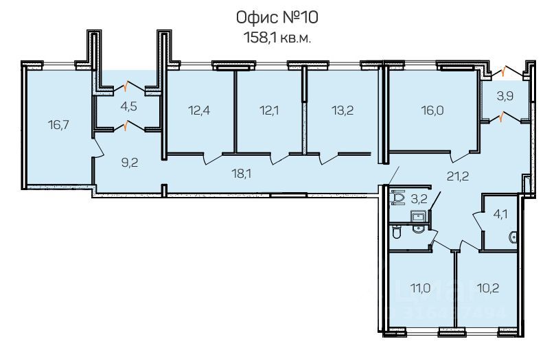 ПСН, 158.1 м², 1/10 этаж
