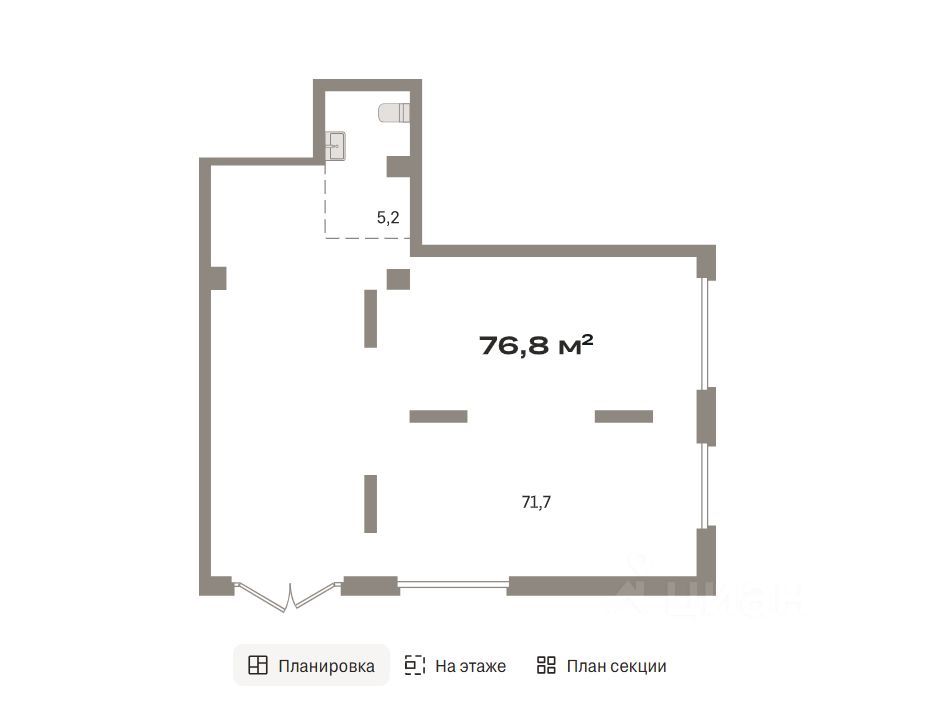 ПСН, 76.8 м², 1/8 этаж