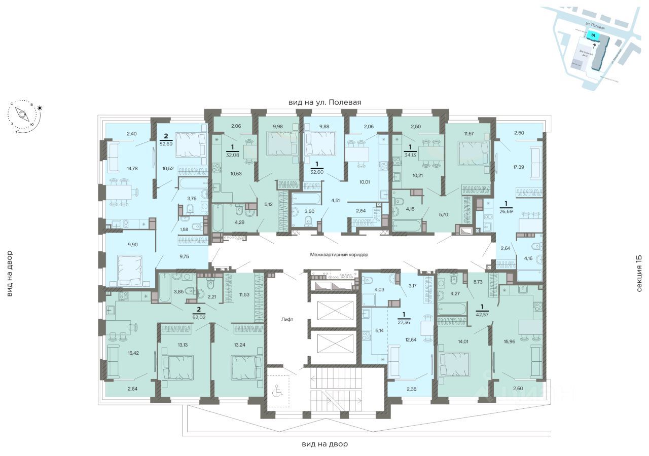 Студия, 26.69 м², 2/23 этаж