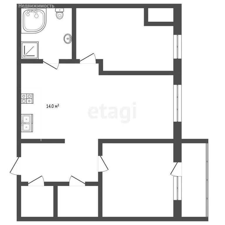 2-комн., 69.9 м², 23/26 этаж