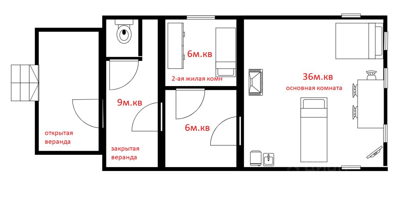 Дом, 66 м², 15 соток