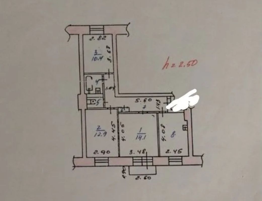 3-комн., 64 м², 5/5 этаж