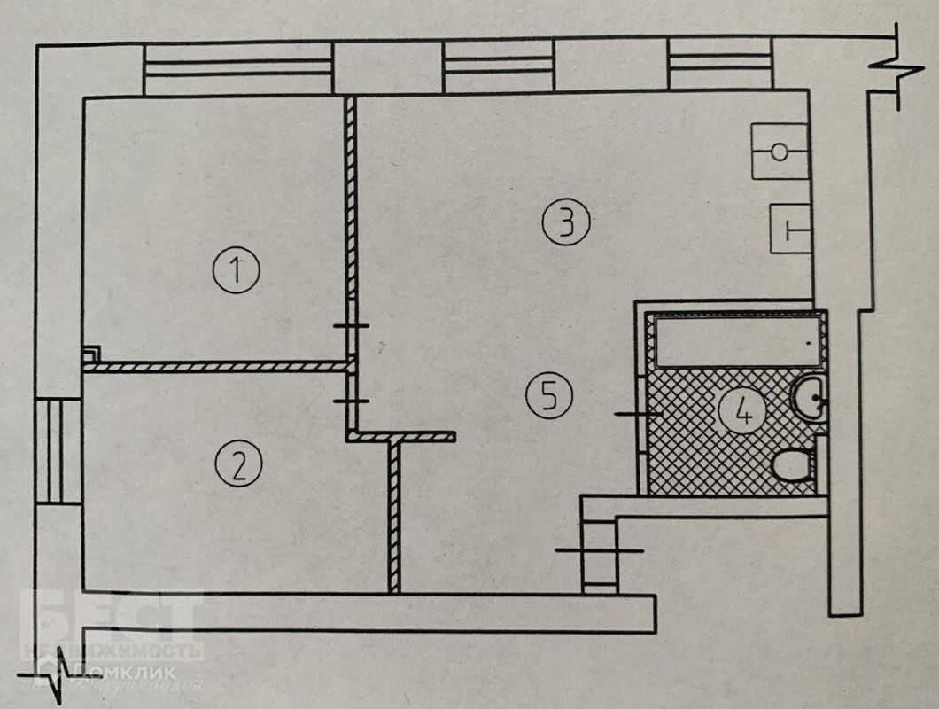 2-комн., 40 м², 1/5 этаж