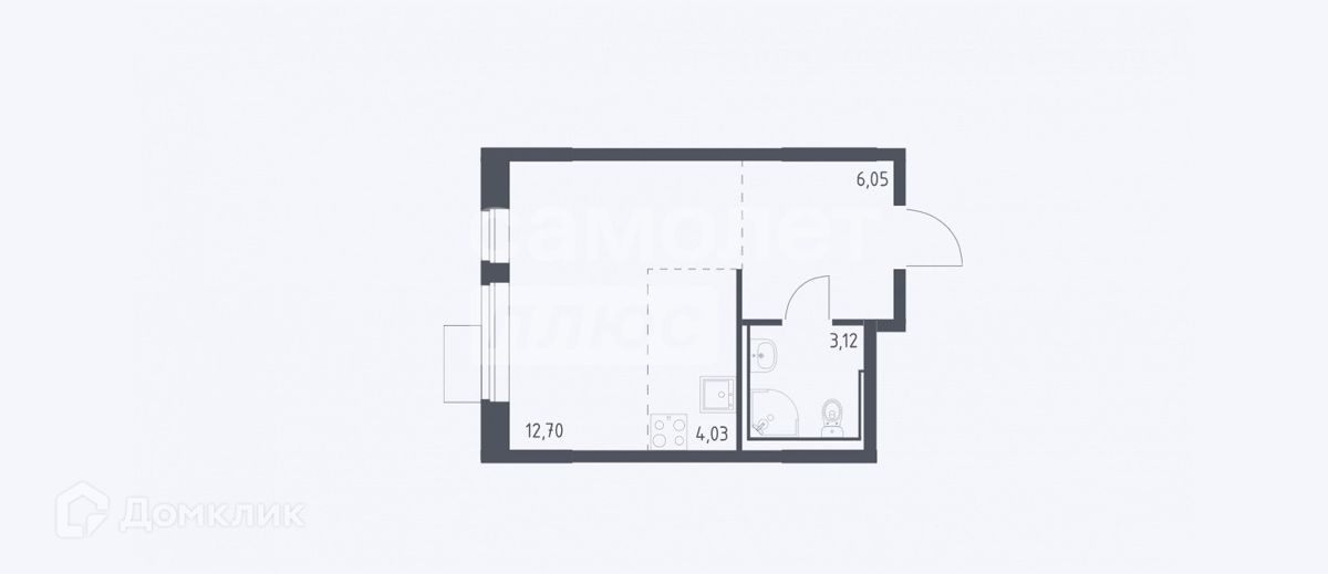 Студия, 26 м², 13/16 этаж