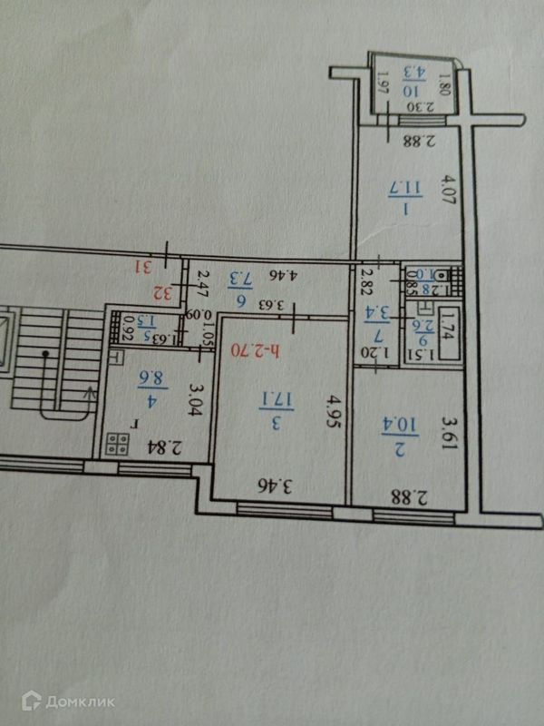 3-комн., Квартира, 63.6 м², 8/9 этаж