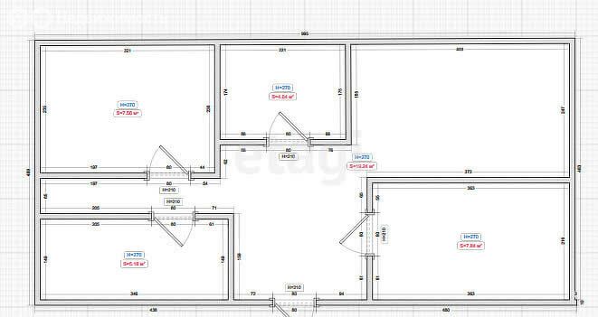 3-комн., 74.4 м², 7/9 этаж