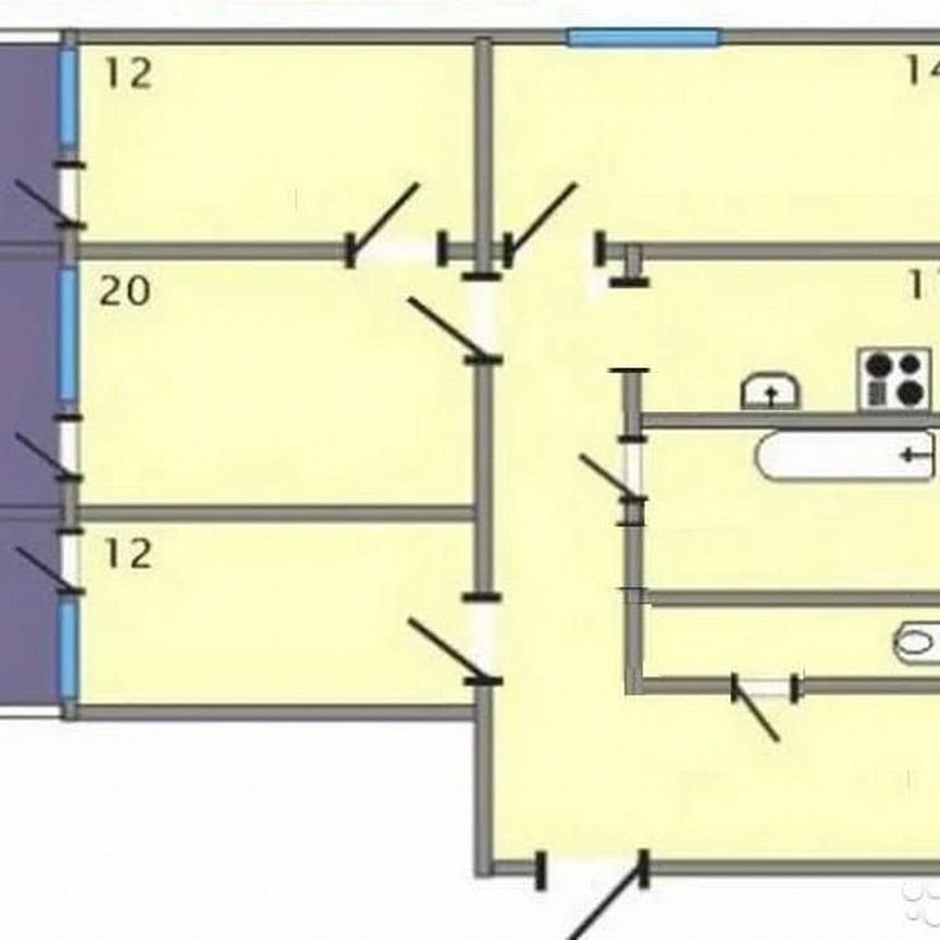 4-комн., 90 м², 3/9 этаж