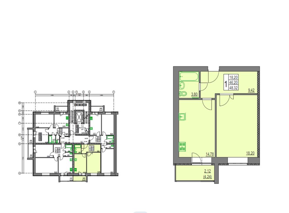 1-комн., 48.4 м², 7/10 этаж