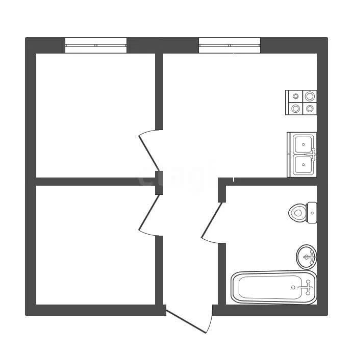 2-комн. квартира, 48.7 м2, 5/5 этаж