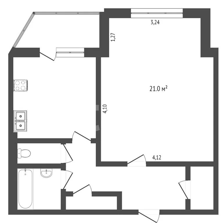 1-комн., 38.5 м², 8/9 этаж