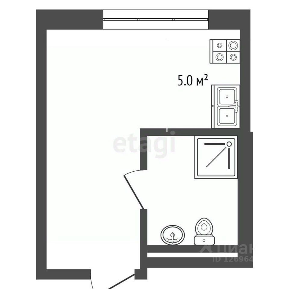 Студия, 10 м², 1/12 этаж