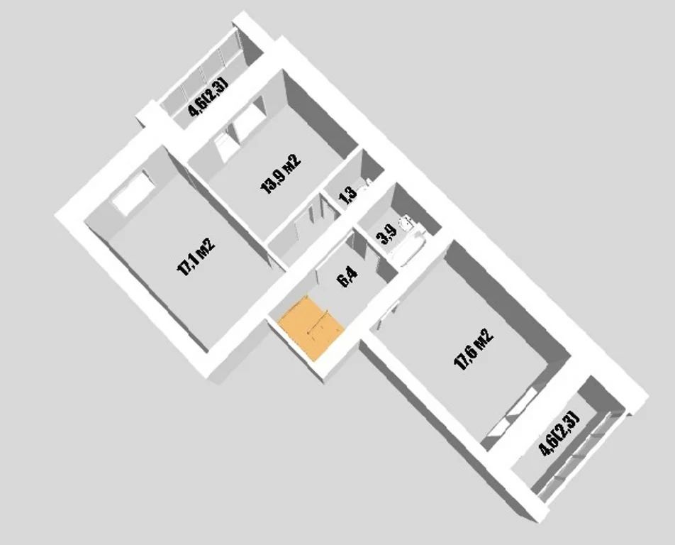 3-комн., 113.6 м², 5/6 этаж