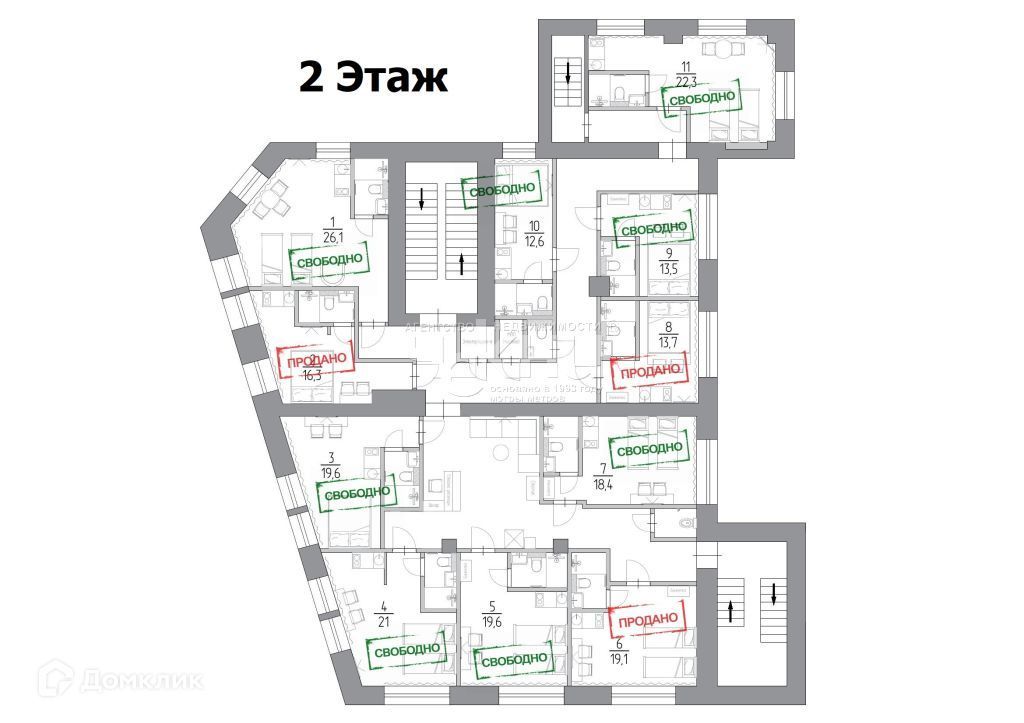 1-комн., 16.3 м², 3/4 этаж