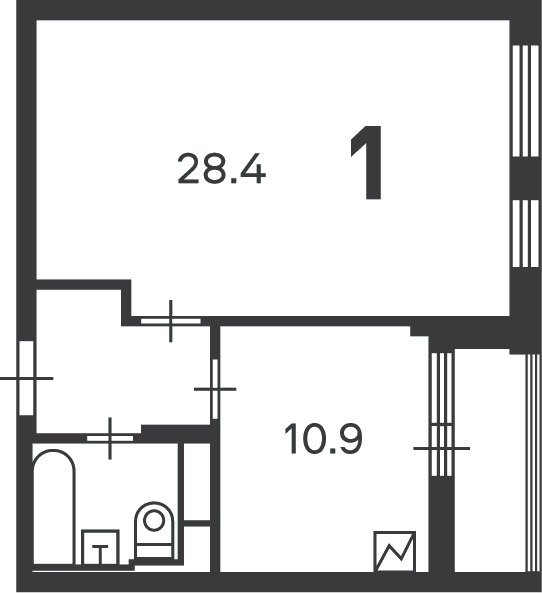1-комн., 47.2 м², 23/24 этаж
