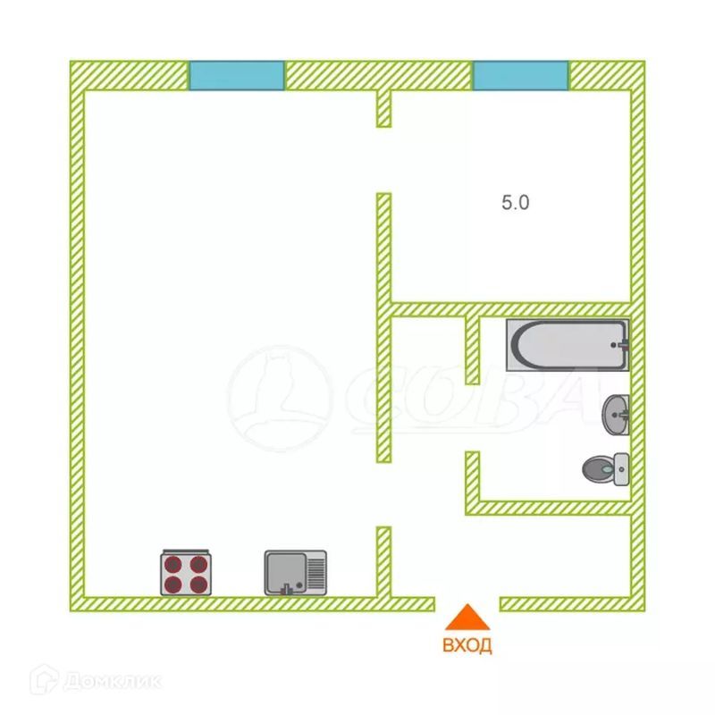 2-комн. квартира, 20.3 м2, 1/14 этаж