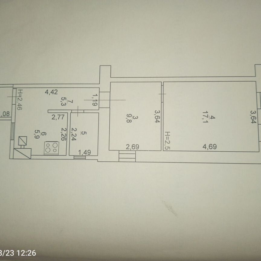 2-комн. апартаменты, 41.4 м2, 1/1 этаж