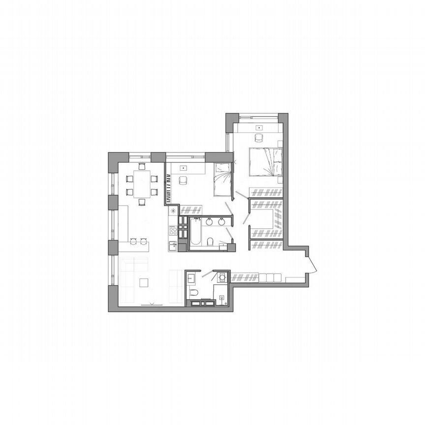 3-комн. квартира, 90.6 м2, 8/26 этаж