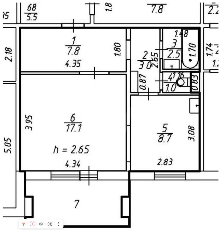 1-комн., 40.1 м², 8/16 этаж