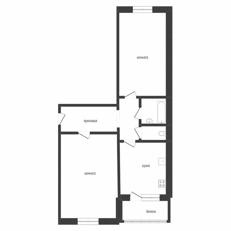 2-комн., 40.7 м², 3/5 этаж
