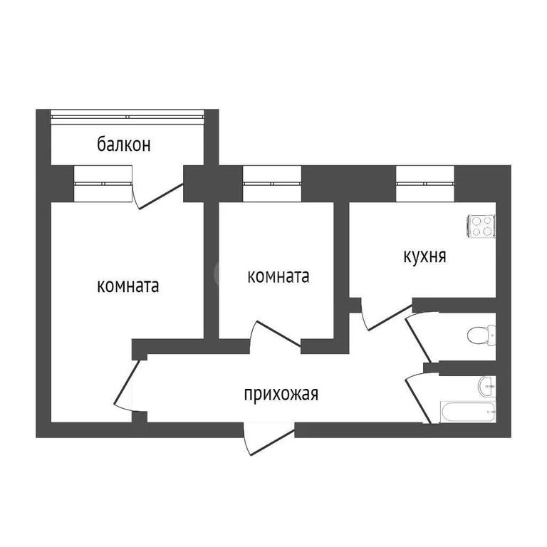 2-комн., 50 м², 3/5 этаж