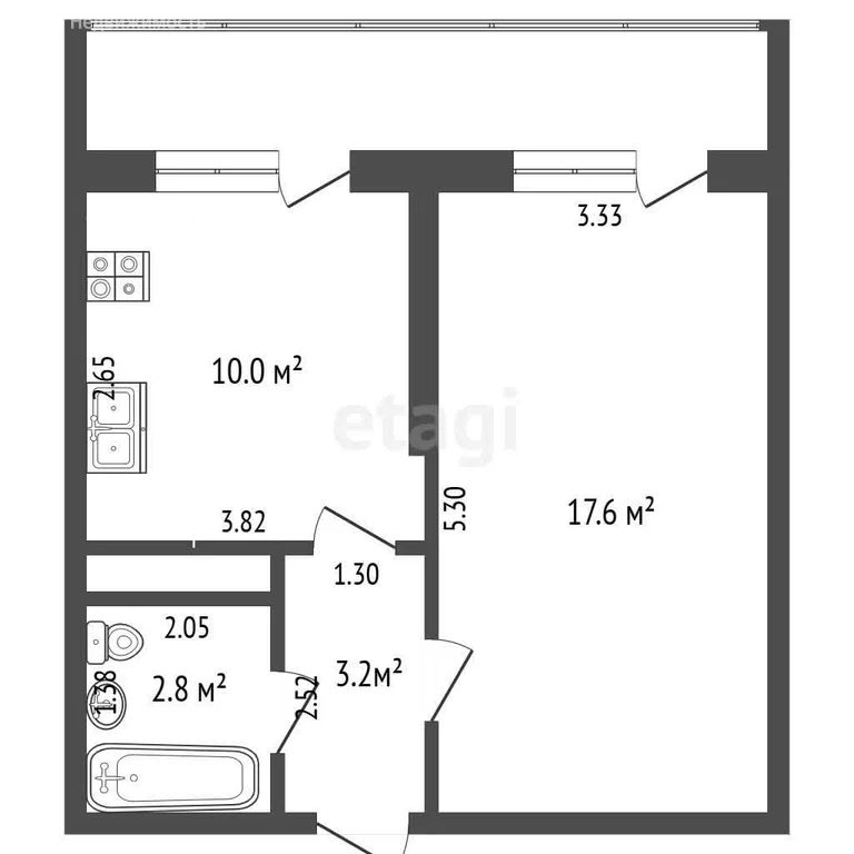 1-комн. квартира, 35.1 м², 13/24 этаж