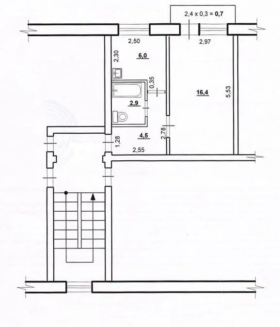 1-комн., Квартира, 29.8 м², 2/5 этаж