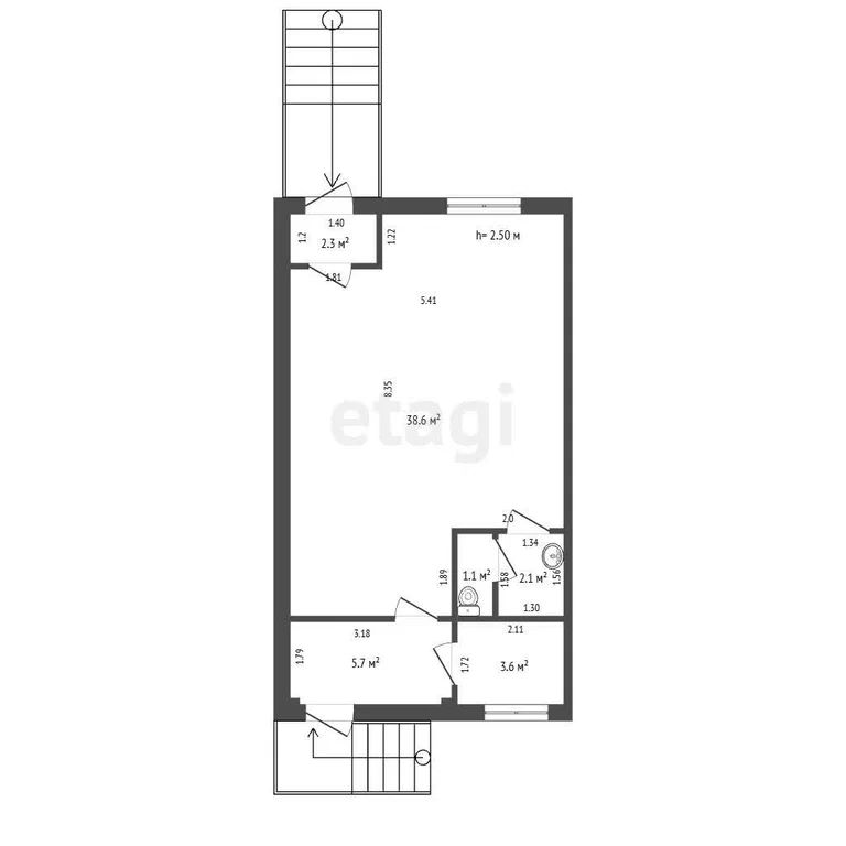Торговое помещение, 53.4 м², 1/5 этаж