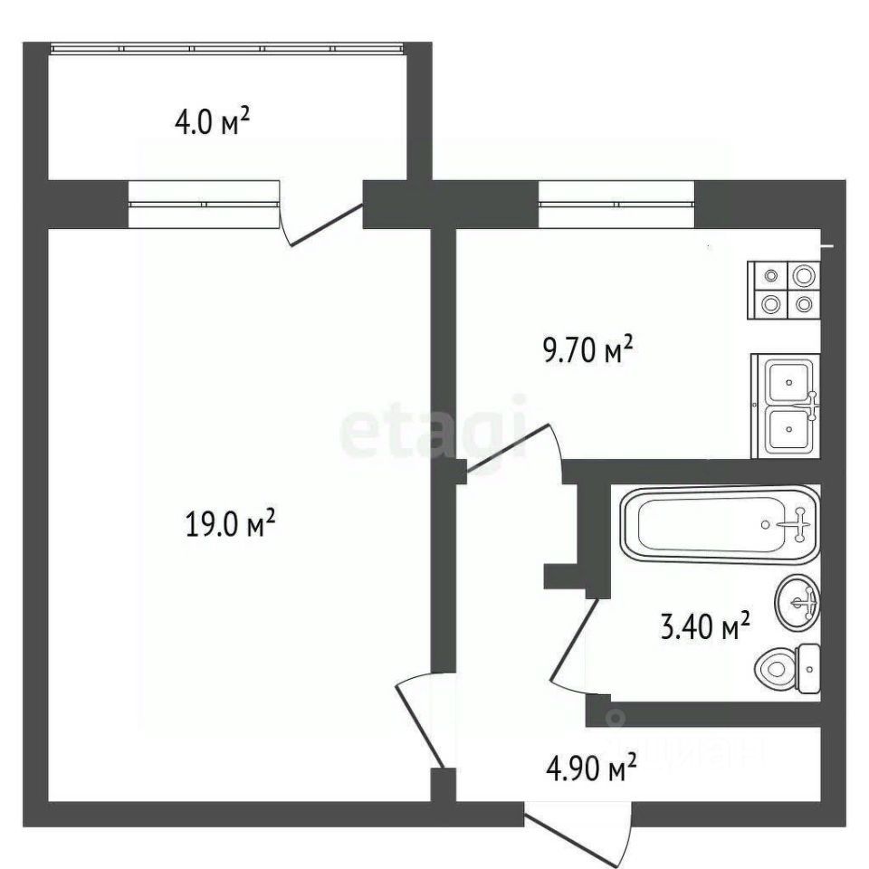 1-комн., 37 м², 6/9 этаж