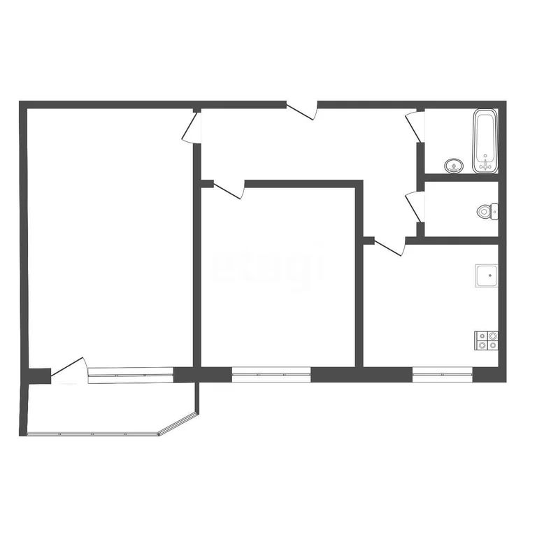 2-комн., 41.1 м², 5/5 этаж