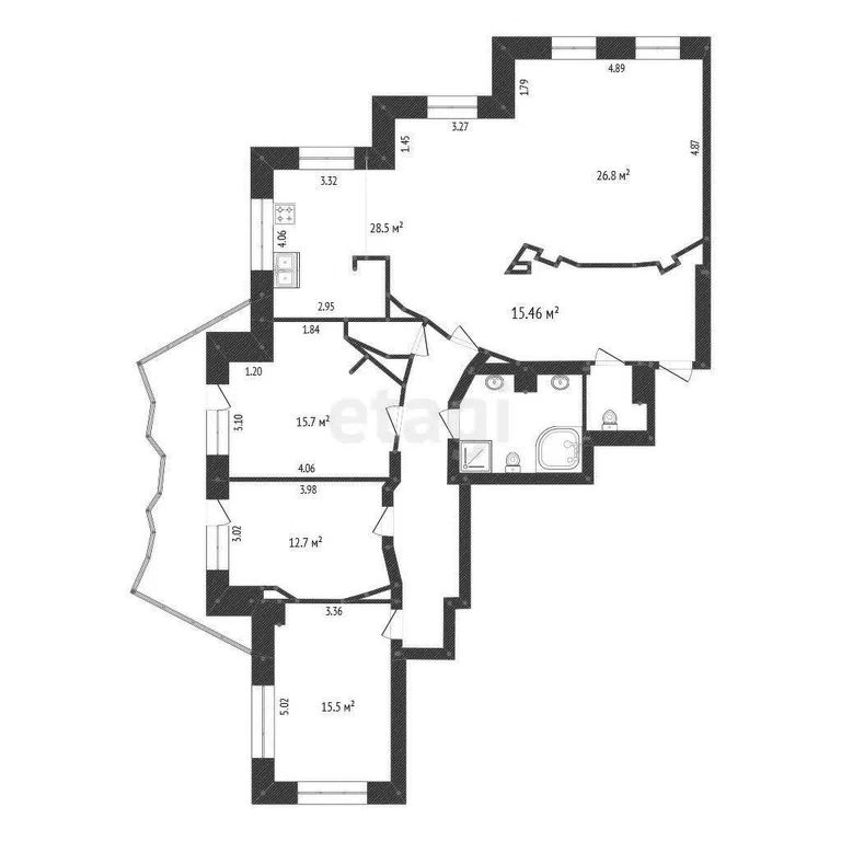 4-комн., 142.9 м², 2/14 этаж