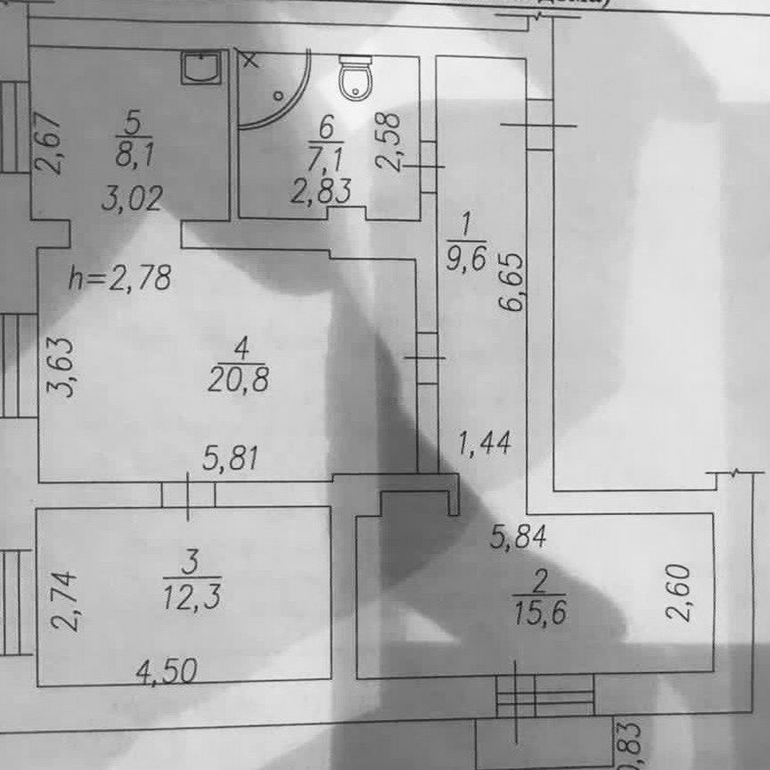 3-комн., 73.5 м², 5/5 этаж