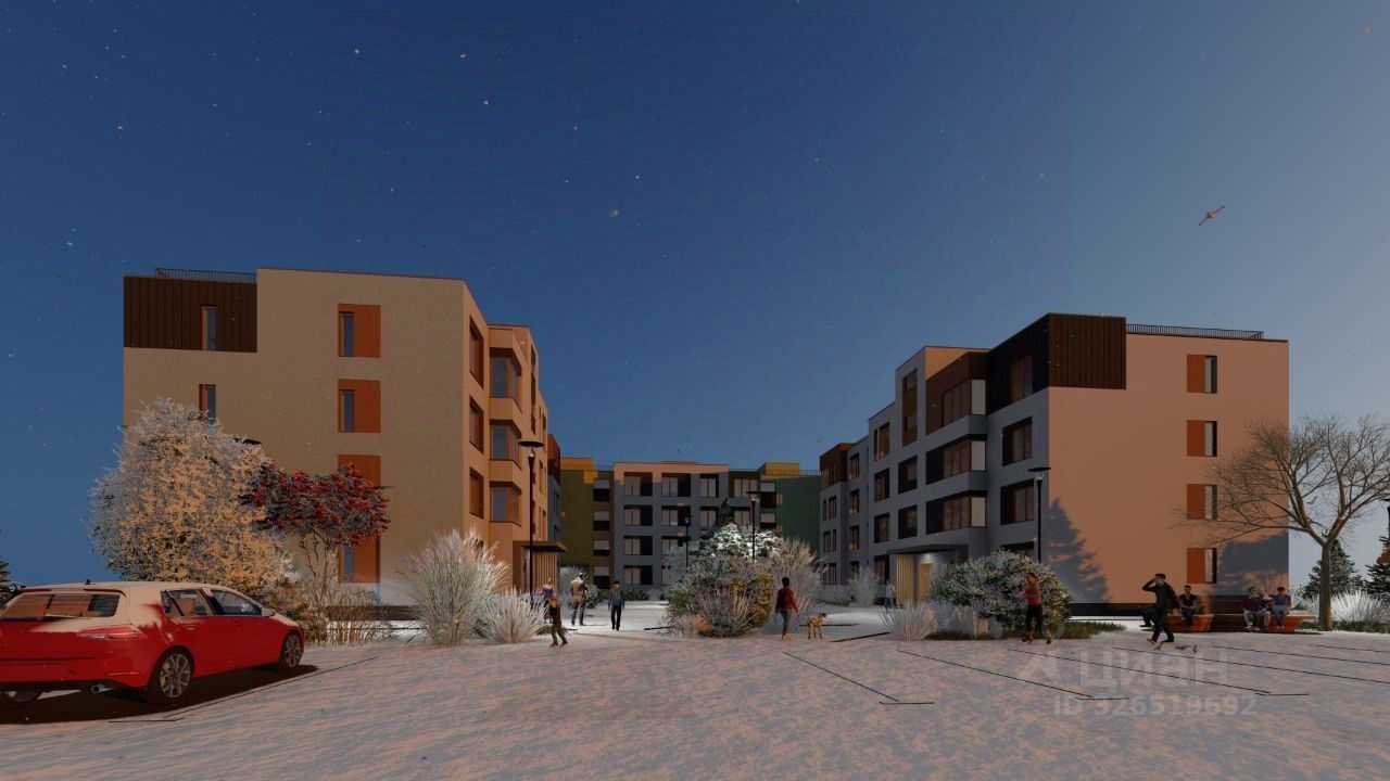 2-комн., Квартира в новостройке, 61.77 м², 4/4 этаж