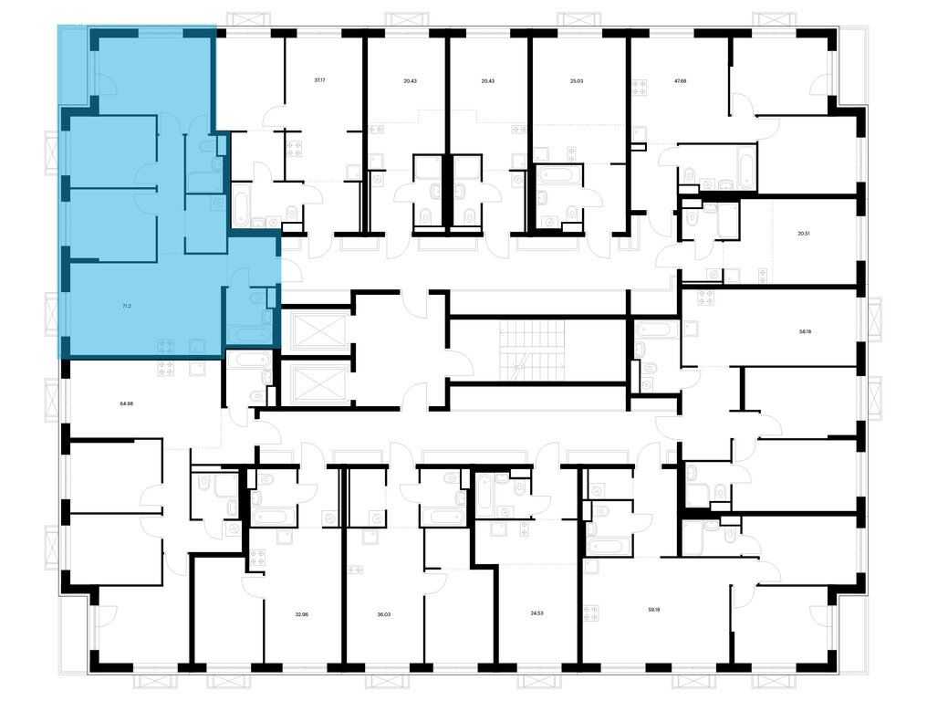 3-комн., 71.14 м², 10/16 этаж