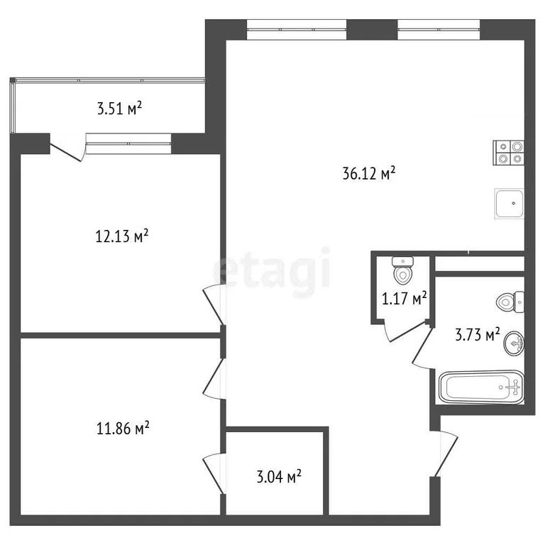 3-комн., 70 м², 6/25 этаж