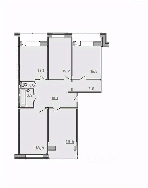 4-комн., 110 м², 5/6 этаж