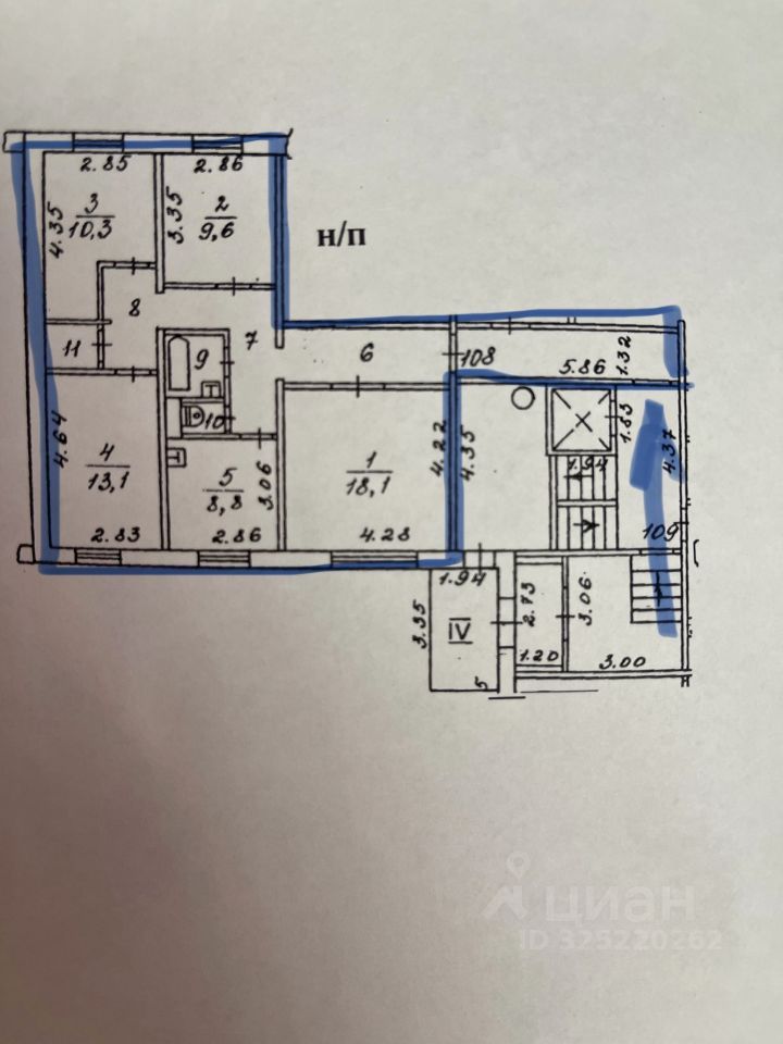 4-комн., 81.8 м², 1/9 этаж