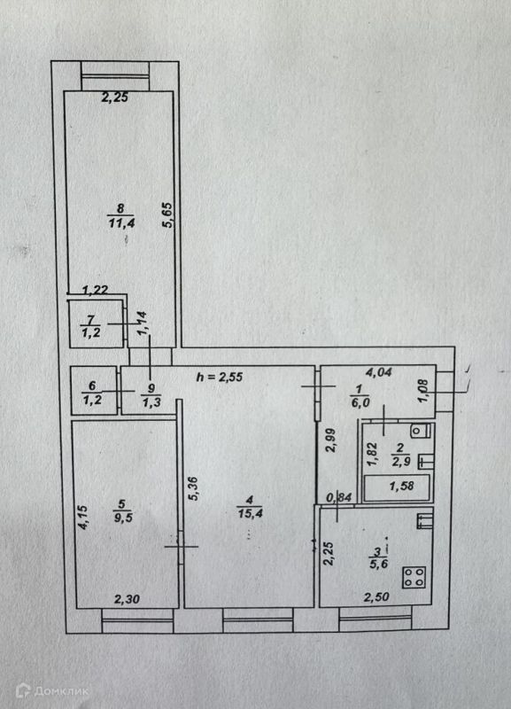 3-комн., 54.5 м², 5/5 этаж