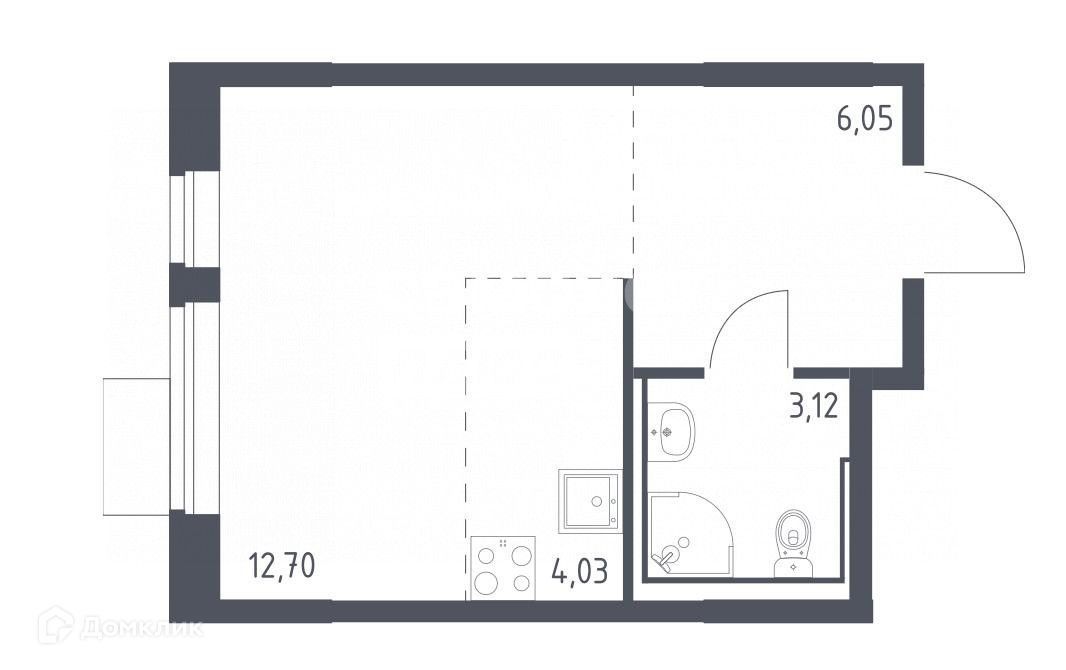 Студия, 25.9 м², 3/14 этаж