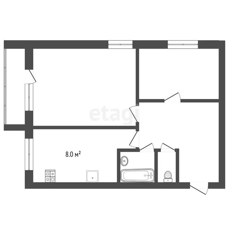 2-комн., 50.5 м², 3/3 этаж