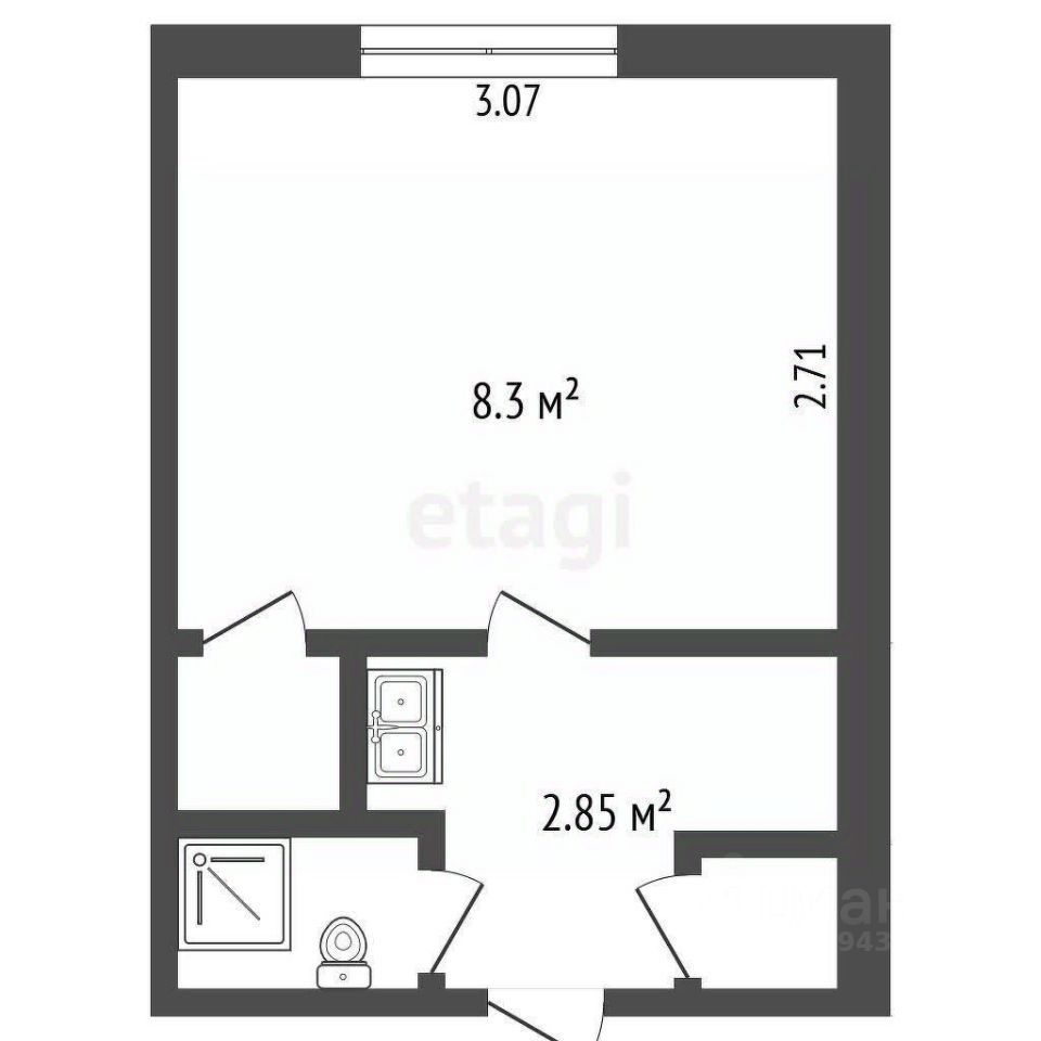 1-комн., 12.7 м², 2/5 этаж