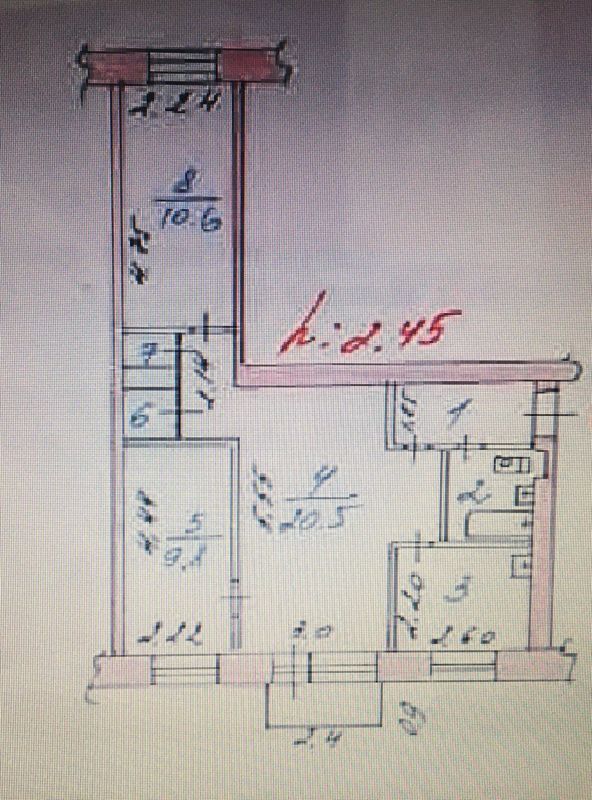 3-комн., 55.5 м², 5/5 этаж