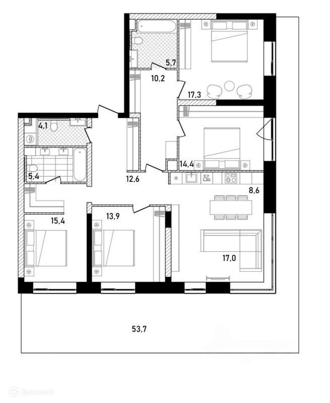 5-комн., 141 м², 11/28 этаж