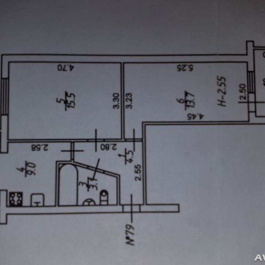 2-комн., 46 м², 5/5 этаж