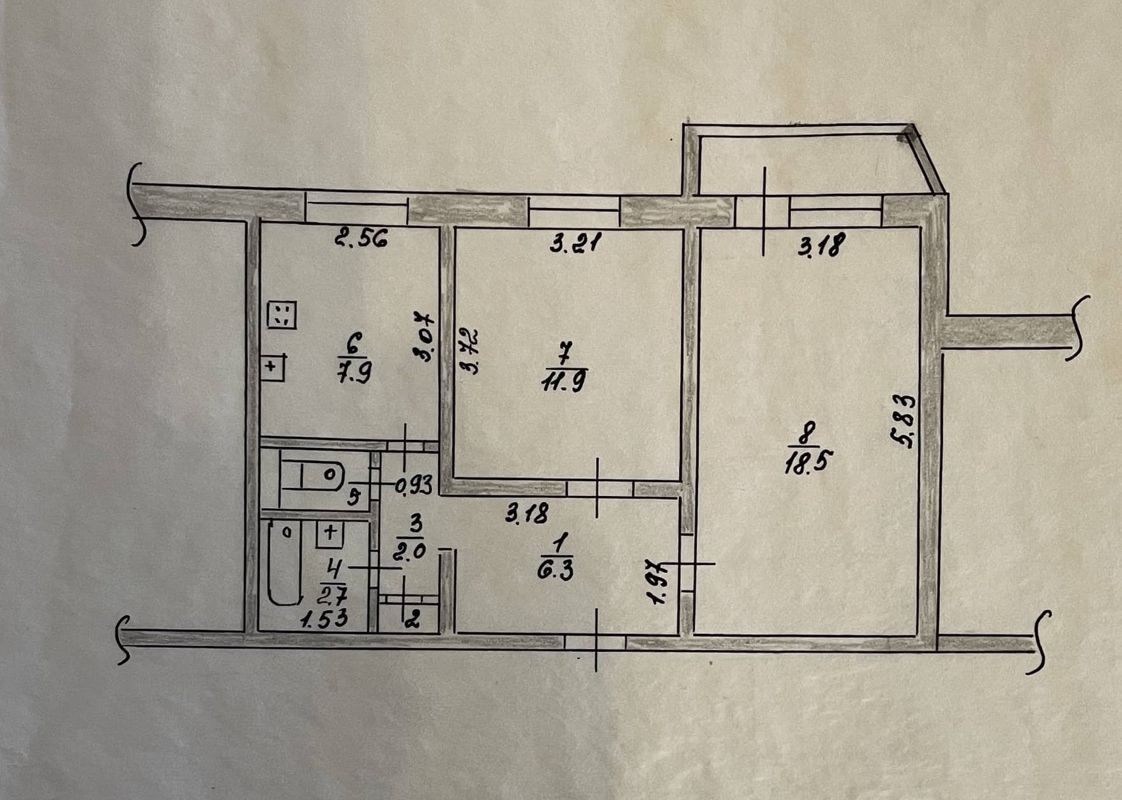 2-комн., 50.3 м², 3/5 этаж