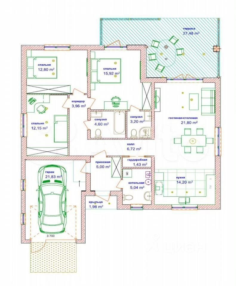 1-этажный дом, 160 м², 7 соток