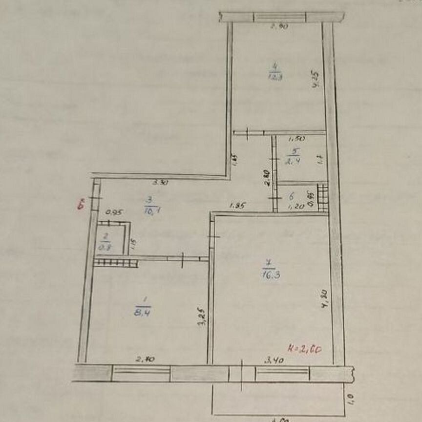 2-комн. квартира, 51.4 м2, 2/2 этаж