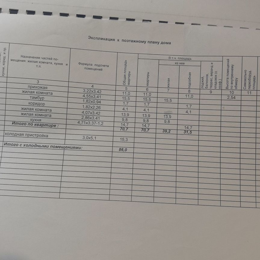 3-комн., 70.7 м², 1/1 этаж